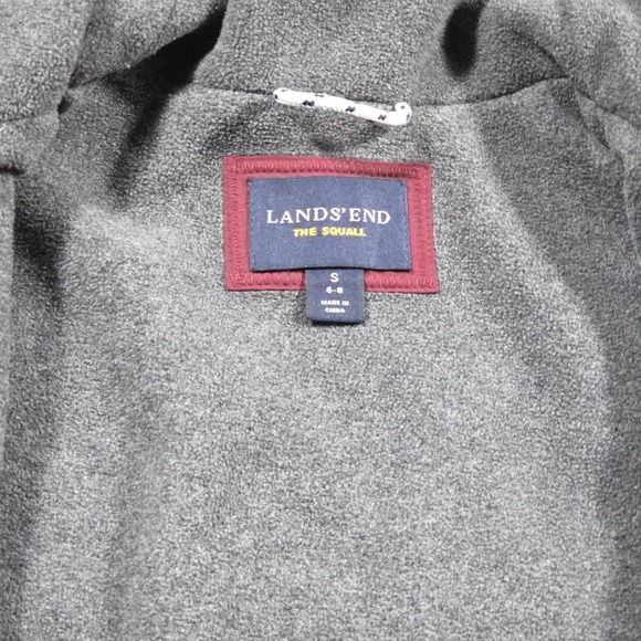LANDS END Squall Waterproof Rain Jacket Womens Small Maroon Hooded Fleece Lined - Picture 7 of 12
